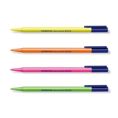 5 stk staedtler triplus textsufer trekantet highlighter 362 trigonometrisk lastning neon pen gul / pink / orange / grøn farve