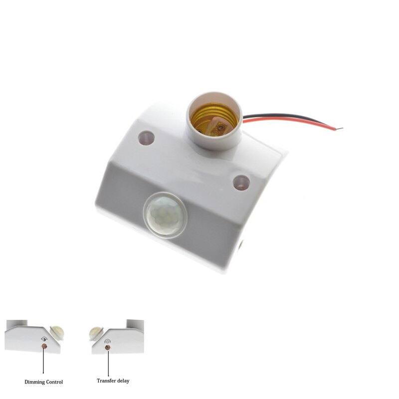 Automatic Human Body Infrared IR Sensor LED Bulb Light E27 Base PIR Motion Detector Wall Lamp Holder Socket AC 110V 220V