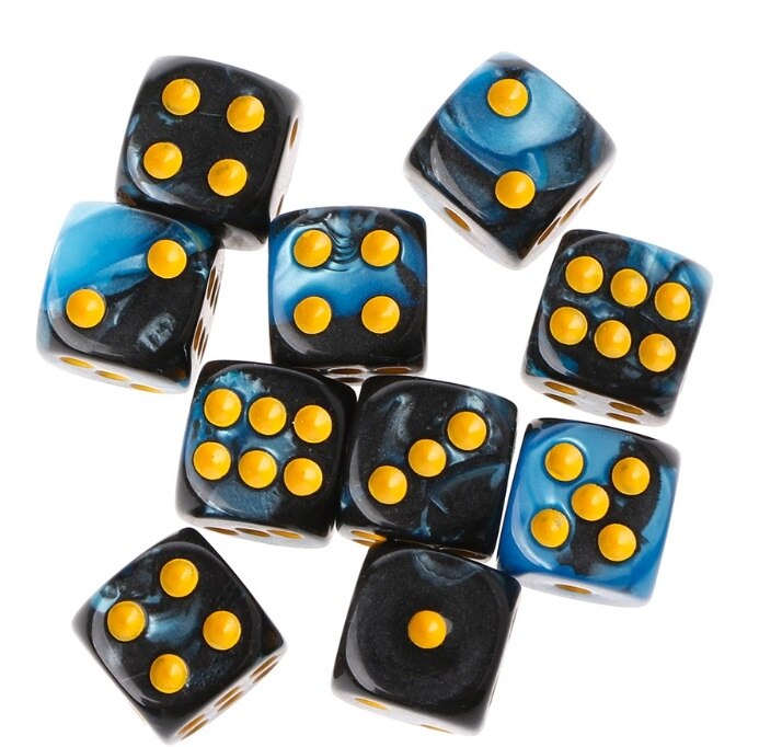 10 stuks zeszijdige 12mm transparante kubussen met ronde hoeken, draagbaar tafelspel: 6