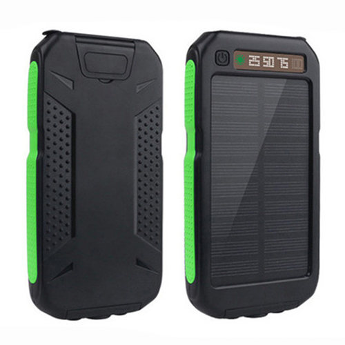 50000Mah Solar Power Bank Waterdicht 2USB Outdoor Emergency Backup Batterij Led Zaklamp Draagbare Oplader Mobiele Power Pack: green