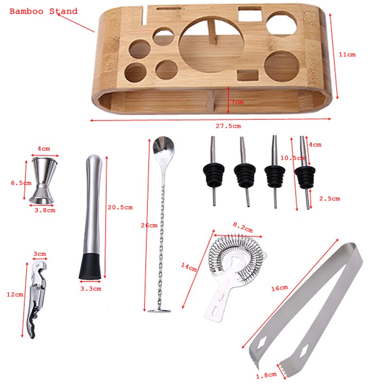 Mezclador de vino de acero inoxidable, 1-13 Uds., coctelera de vino tinto, licor, Clip, Kit de herramientas de bar, agitador de filtro para Base de soporte de barman