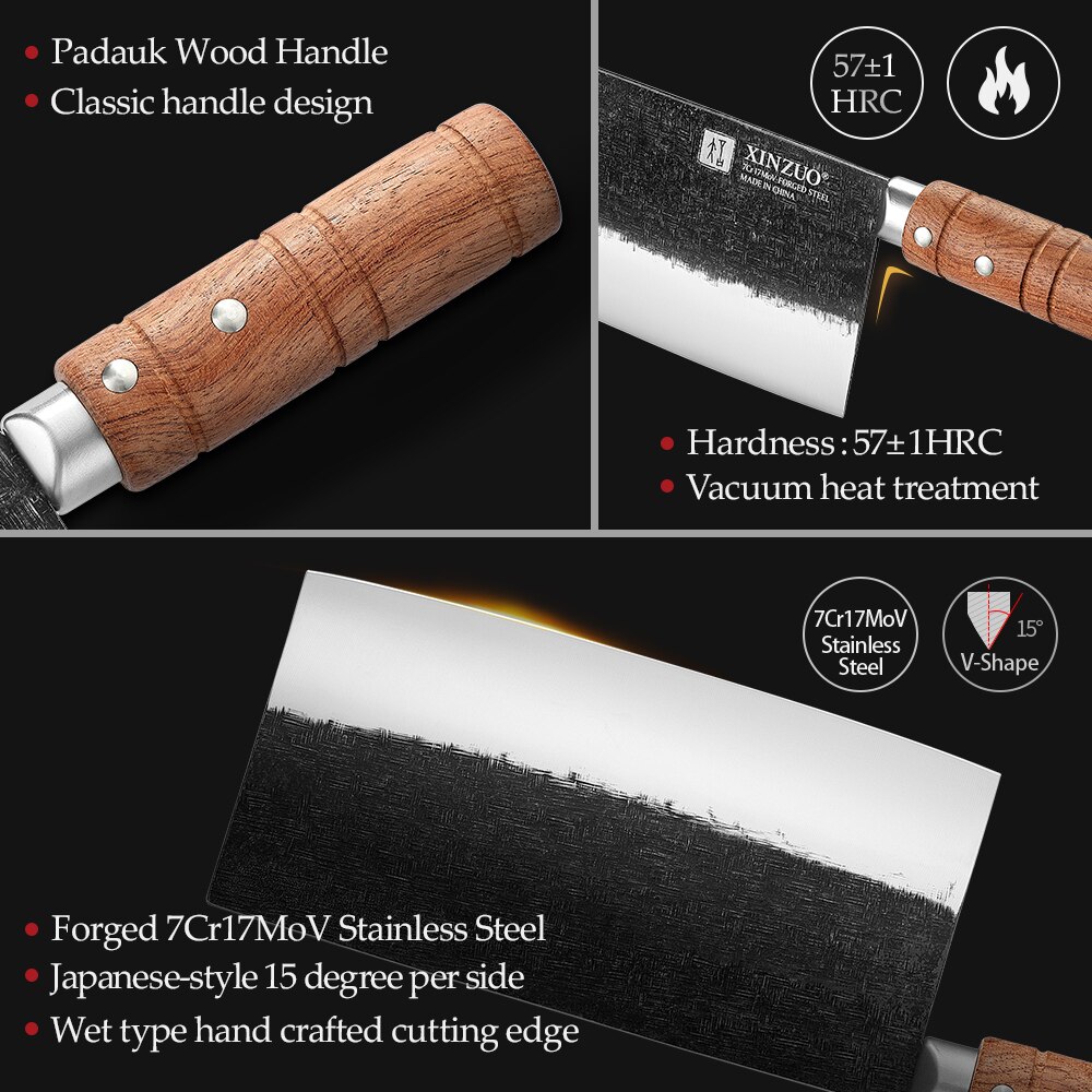 Xinzuo Gesmeed Staal Cleaver Mes Vleesmes Professionele Keuken Chef Kok Slice Mes Accessoires
