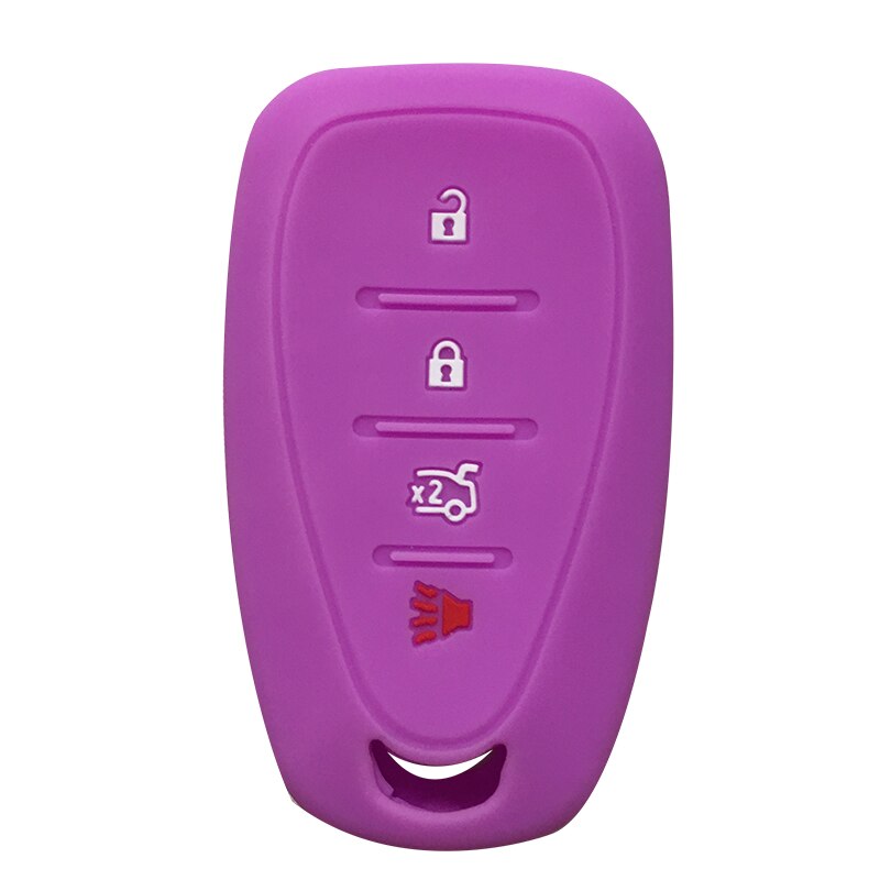 Silicagel autosleutelhoesje voor chevrolet sleutel afstandsbediening hoesje chevrolet camaro cruze malibu hoesje voor sleutelhanger alarm: Lichtpaars