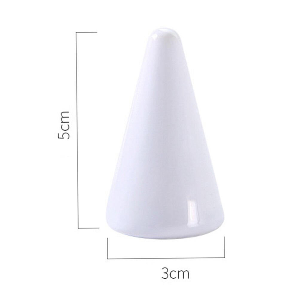 2Pcs White Ceramic Finger Ring Racks Cone Shaped Ring Storage Shelves Ring Jewelry Organizer Holder