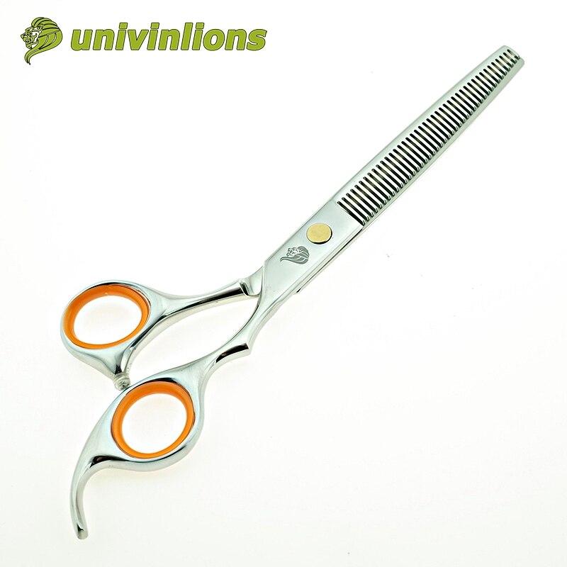 univinlions 7" cut dog hair scissors pet grooming scissors curved dog cat hair clippers animal clippers dog grooming shears set: 1 thinning