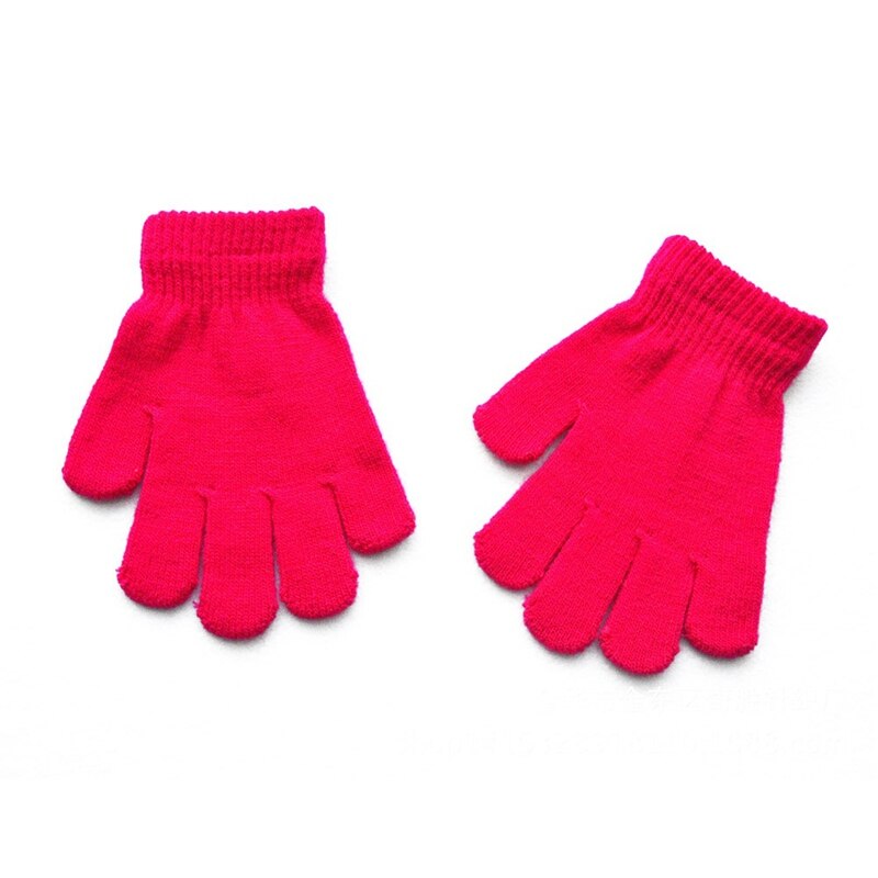 Kinderen Winter Warme Handschoenen Acryl Vinger Kinderen Warme Handschoenen Voor 7-11 Jaar Oud Kind