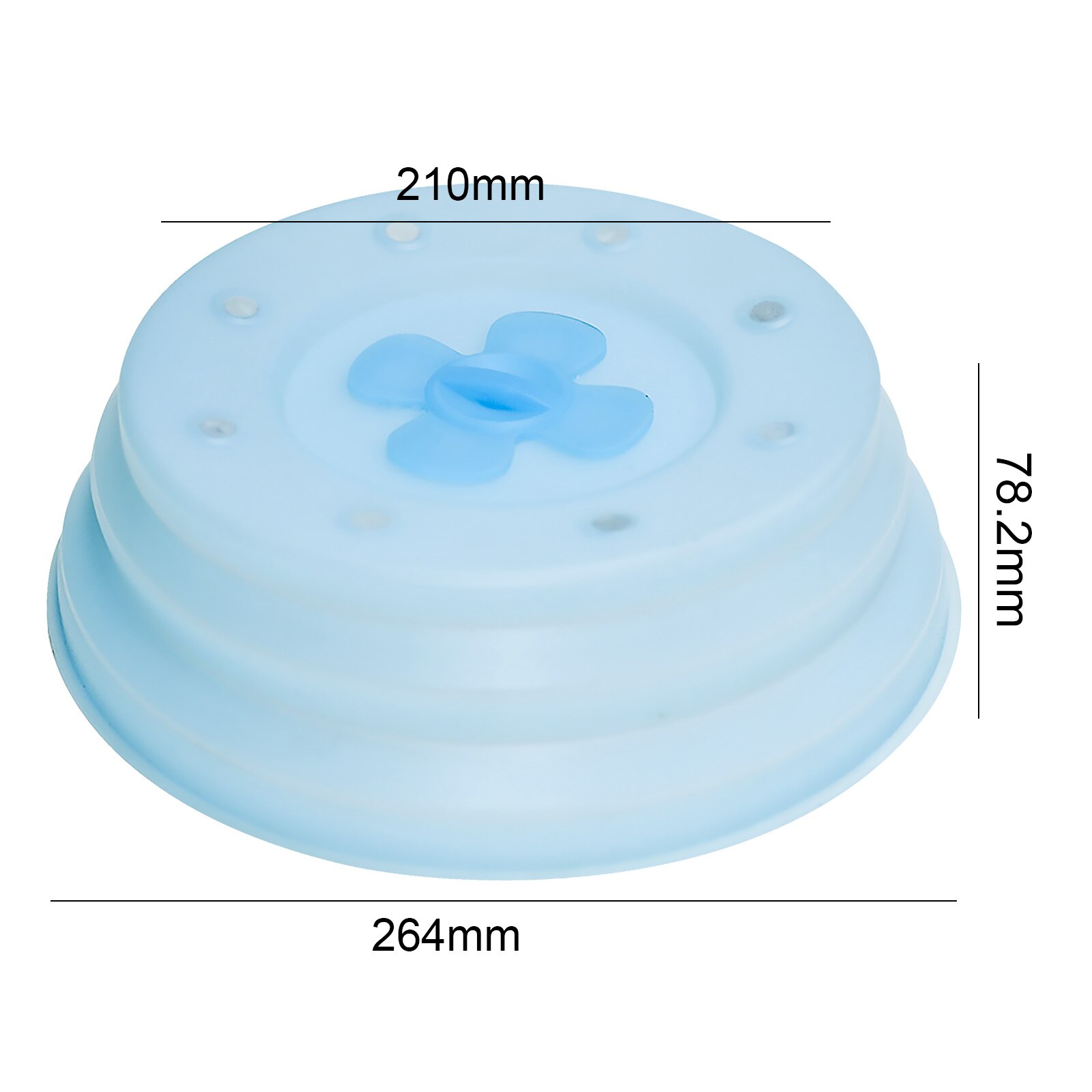 Silicone Vented Collapsible Microwave Lid Splatter Proof Food Plate Cover Easy Grip Handle Vapor Holes Dishwasher Safe BPA-Free