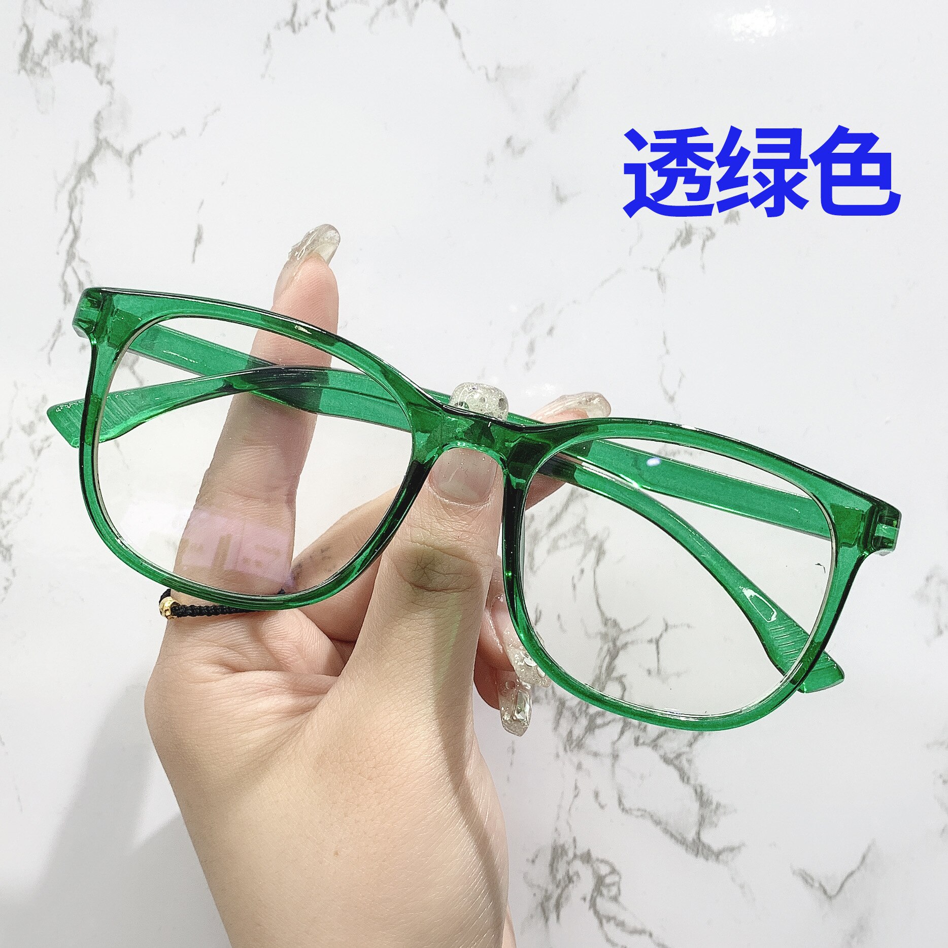 Transparent Computer Glasses Frame Women Men Anti Blue Light square Eyewear Blocking Glasses Optical Spectacle Eyeglass round: green