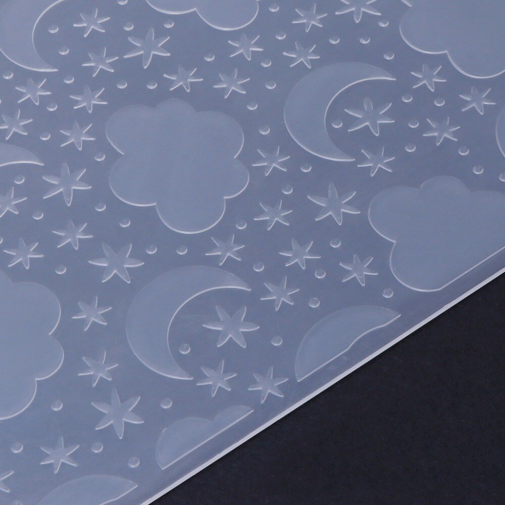 Plastic Embossing Folder Template for DIY Scrapbook Photo Album Card Paper Craft Clouds Stars Moon--Y142