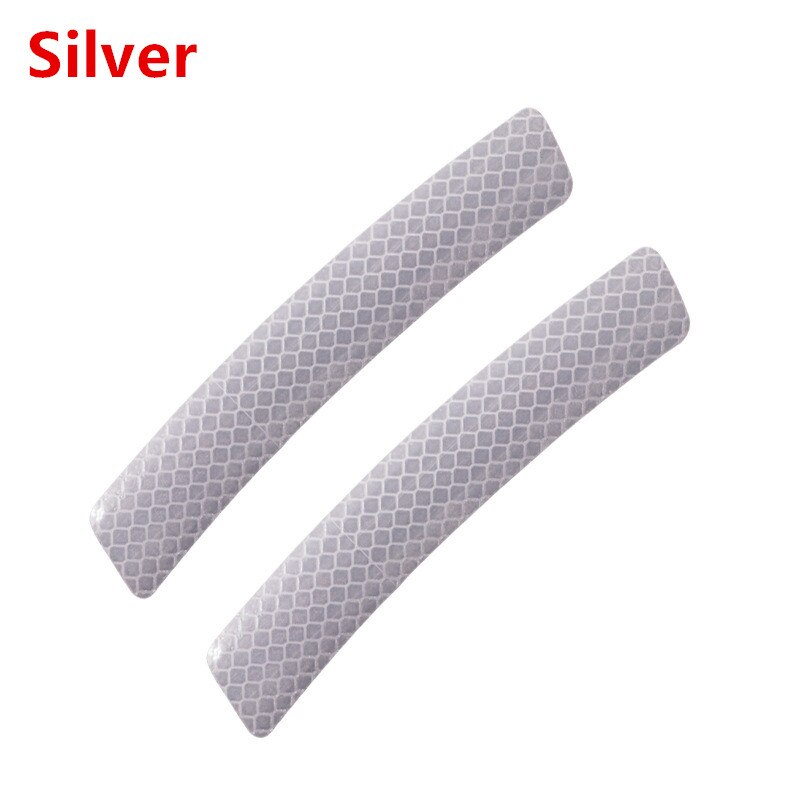 10pcs Car Reflective Sticker Styling Decal Reflector Tape Warning Wheel Rim Eyebrow Warning Light Stickers Safety styling: 10pcs Silver