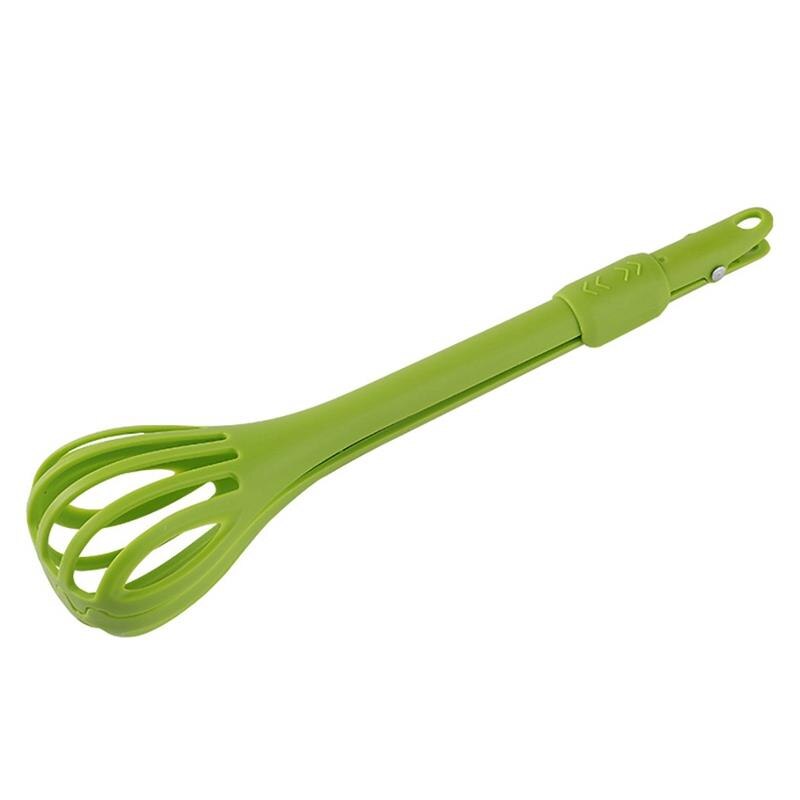 Fouet de cuisine en plastique polyvalent, manuel à double usage, pince à aliments, passoire pour la cuisson, outil de cuisine domestique: Green