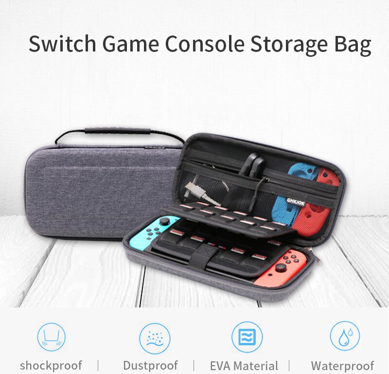 グレーのハードキャリングケース,高品質のショッピングバッグ,Nintendo Switch用保護バッグ