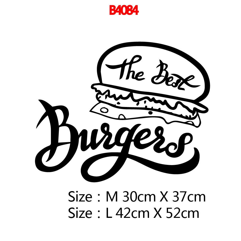 Fast Food Wall Stickers For Hamburger Store Vinyl Wallpaper Decal Kitchen Room Art Stickers Wall Decor Decals: Style5 / Size M
