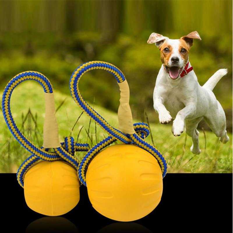 7/9 Cm Hond Opleiding Speelgoed Bal Onverwoestbaar Massief Rubberen Bal Chew Play Bite Speelgoed Met Carrier Touw Bite