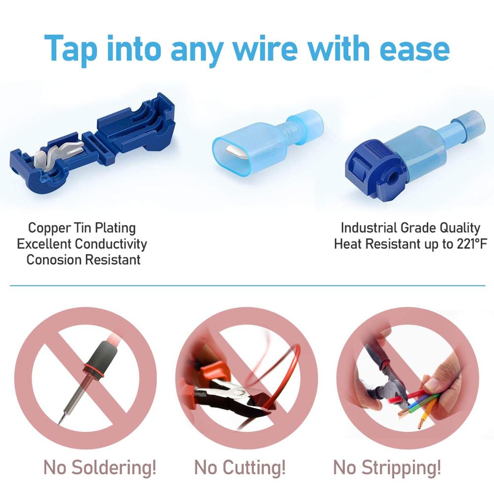 Conectores t-tap, autopelado, empalme rápido, terminales de Cable eléctrico con aislamiento, desconexión, bloqueo de pala, alicates de crimpado de Cable, HS-40J