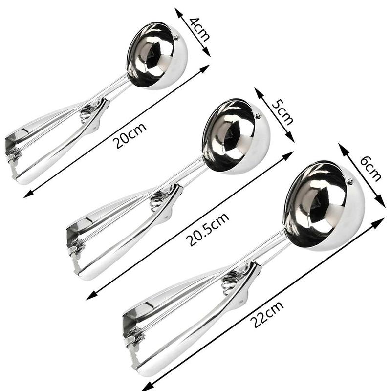 Miarka ze stali nierdzewnej robić lodów zacier ziemniaków narzędzia kuchenne uchwyt sprężynowy zacier ziemniaków piłka w kształcie arbuza szufelka akcesoria domowe