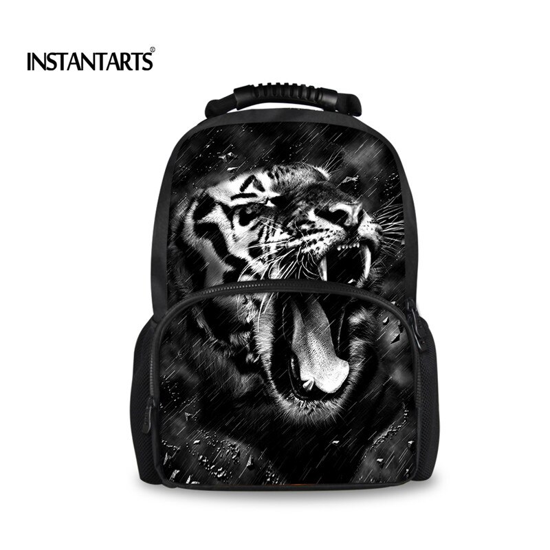 INSTANTARTS Cool Tiger Zebra Men Felt Backpack Travel Laptop Bagpacks for Male 3D Animal Printing Backpacks Boys Mochila Escolar