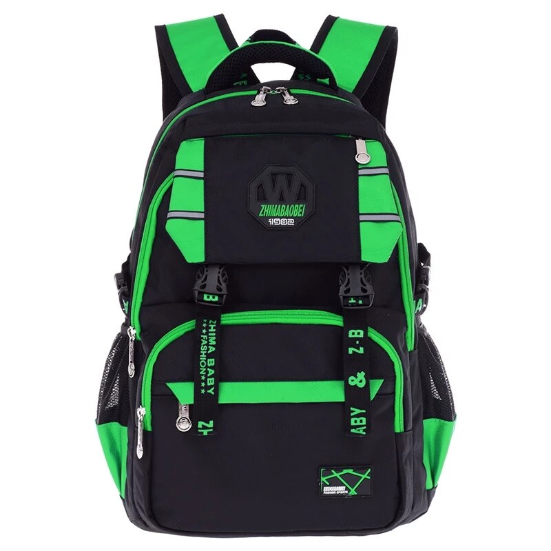 Children backpack Orthopedic Schoolbags For Teenagers Boys Girls Nylon Kids School Bags Breathable Backpacks BACK PACK mochila: green 1