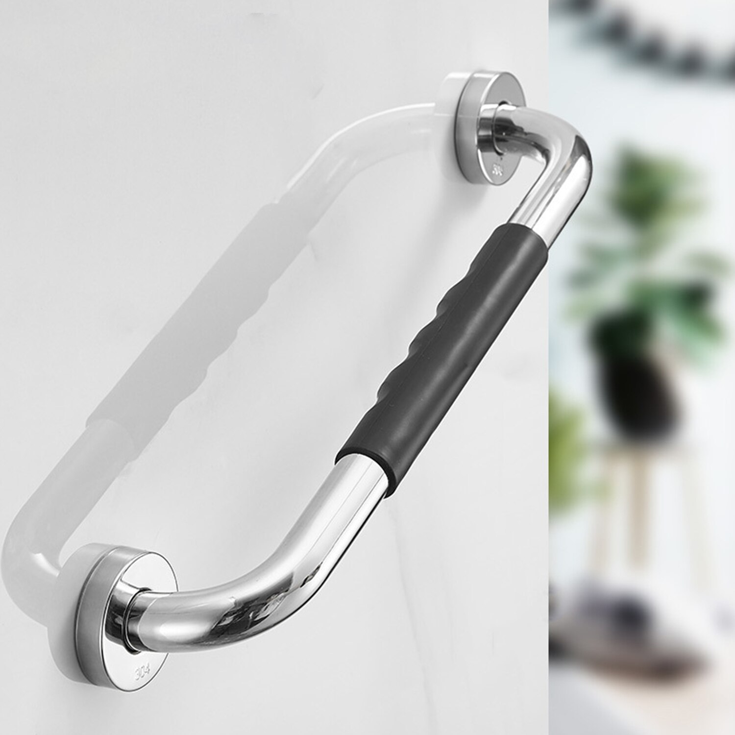 Bathroom Grab Bar Toilet Shower Bathtub Handicap Support Balance Grab Bar Stainless Steel Non-slip Rubber Safety Rail
