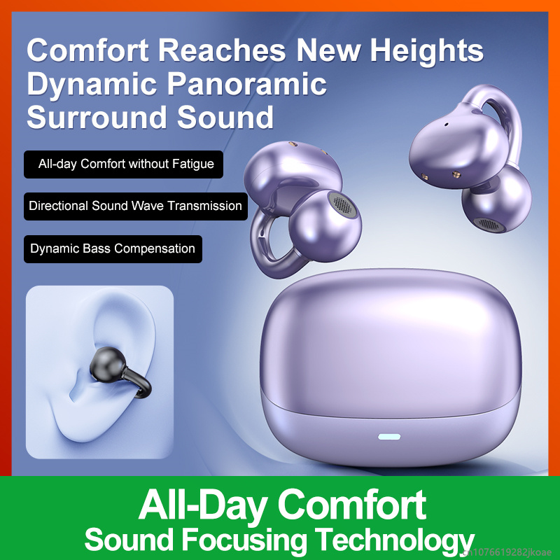 Original CP1 Ear Clip Headphones Wireless Bluetooth Earphones ENC Noise Cancelling Open Headset HiFi Stereo HD Mic Call Earbuds