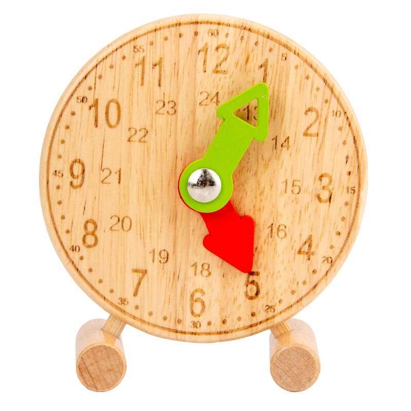 Giocattolo di apprendimento educativo precoce di tempo della sveglia del bambino del giocattolo del Mini orologio cognitivo di legno dei bambini: A