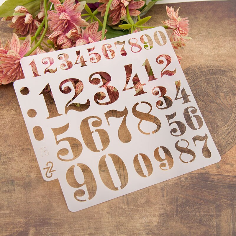 Halloween Skeleton Numbers Stencils for DIY Scrapbooking Plastic Handmade Template Photo Album Cake Tools Decor Painting Drawing