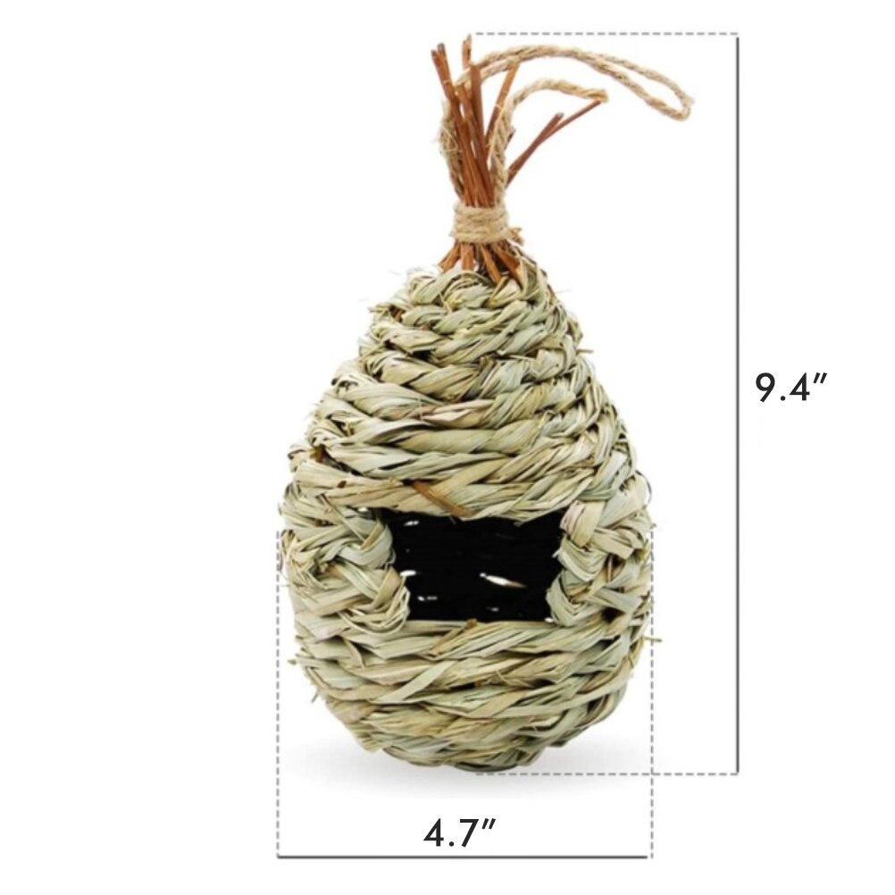 Hand-Woven Straw Bird'S Nest Outside Bird House Natural Hummingbird Nest Outdoor Decoration Woven Parrot Nest House Pet Bedroom: D
