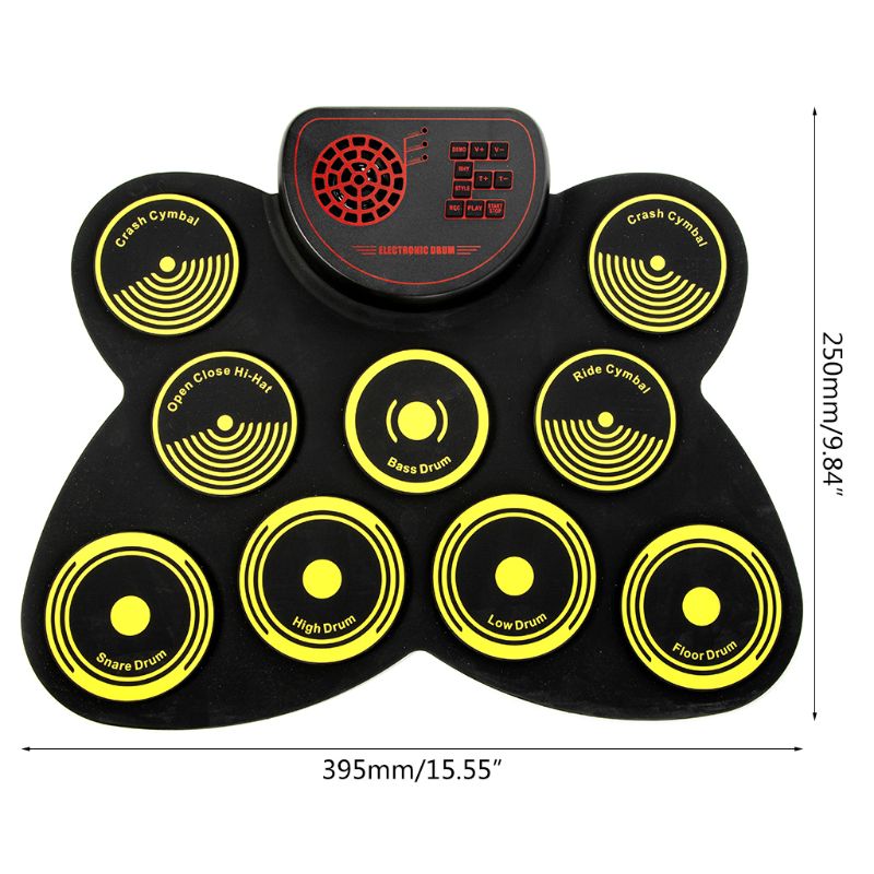 Handgerolde elektronische drum voor volwassenen en kinderen, beginners, draagbare drums voor thuisgebruik