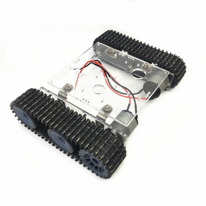 Acrylic Tank Robot Chassis DC9-12V Tracked Vehicle DIY Unassembled Kit Accessory