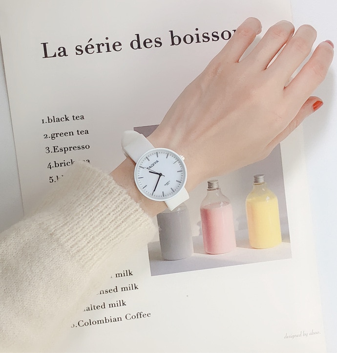 Relojes de Ins para mujer, de Color caramelo reloj de pulsera, reloj de silicona gelatinosa coreano, para mujer