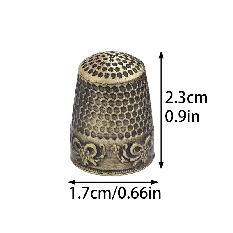 1pc vintage koppar sömnad fingerborg silver guld fingerskydd verktyg pyssel hantverk hushållssömnad broderi ماكينة خياطة محمولة: Ljusgrå