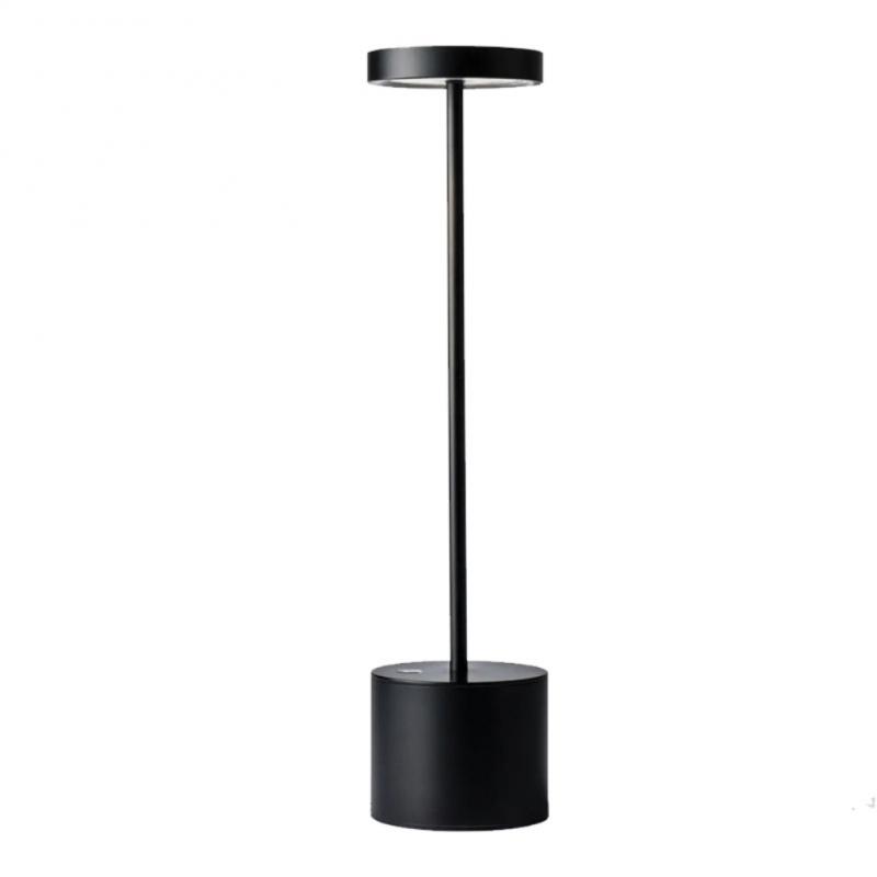 Lámpara de escritorio de Metal, luz LED de mesa inalámbrica recargable, para restaurante, café, de noche, Retro, Bar, iluminación: 03  black