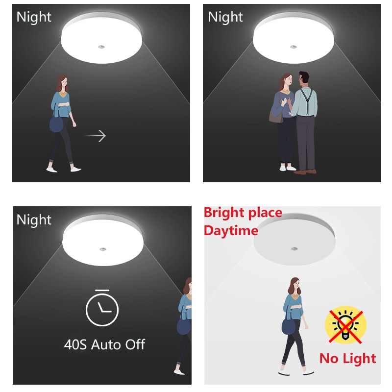 Moderne LED-deckenleuchte PIR Bewegung Sensor Decke Lampe 20W 30W 40W Clever Heimat Leben Sensor Licht flure Flur AC85-265V