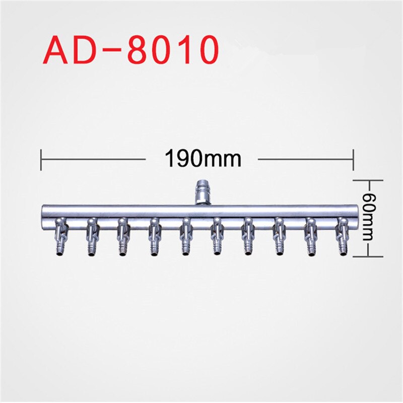 4/8mm akvaarion ilmanjakaja ilmalinja letku ilmavirran jakaja ilmaventtiilin ohjain kytkin ilmajakotukit hanat akvaarion tarvikkeet: - 10 tapa