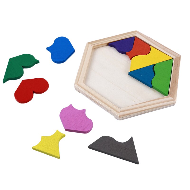 Houten 3D Geometrische Puzzel Kinderen Educatief Speelgoed Math Speelgoed Puzzel Children 'S Verlichting Educatief Speelgoed