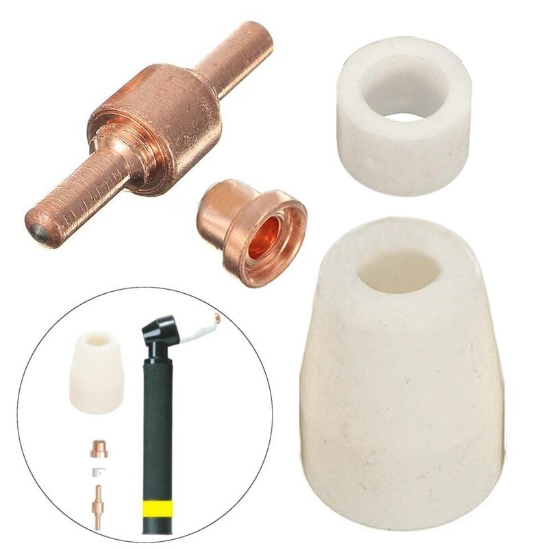 190pcs PT31 Plasma Cutter Consumables Standard Electrodes Tips Nozzle Ceramic Cups Rings 40A/50A Suit for CUT50/60
