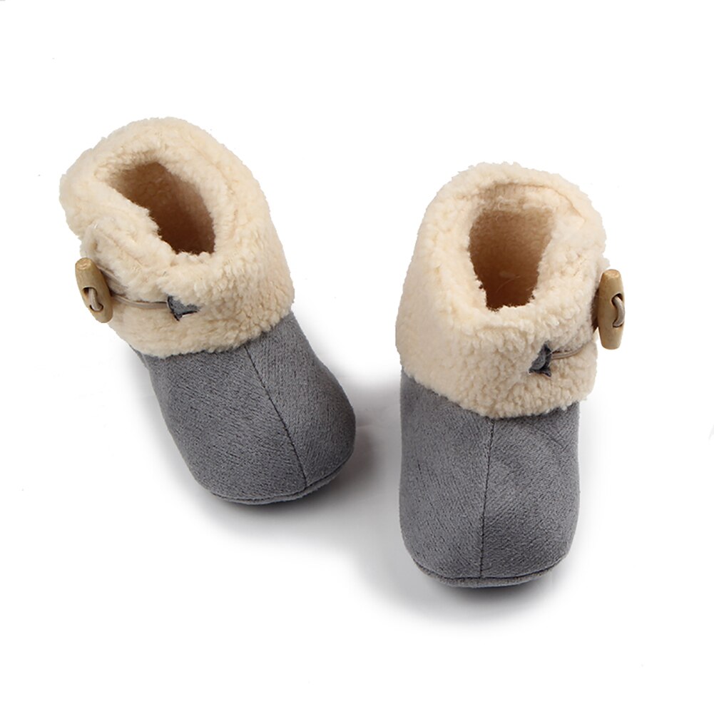 Bobora Winter Baby Jongen Meisje Zachte Zool Claxon Eerste Walker Peuter Pluche Fleece Schoenen 0-18M Pasgeboren suède Snowboots