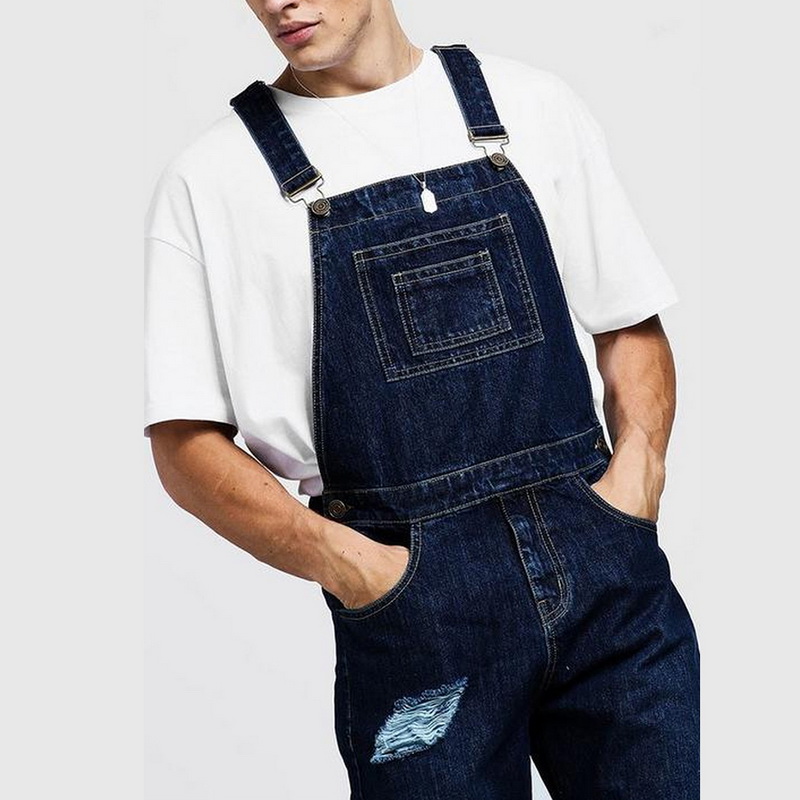 Heflashor heren casual jeans denim band jeans jumpsuit losvallend mouwloos casual vrouwelijk overalls tuinbroek playsuit