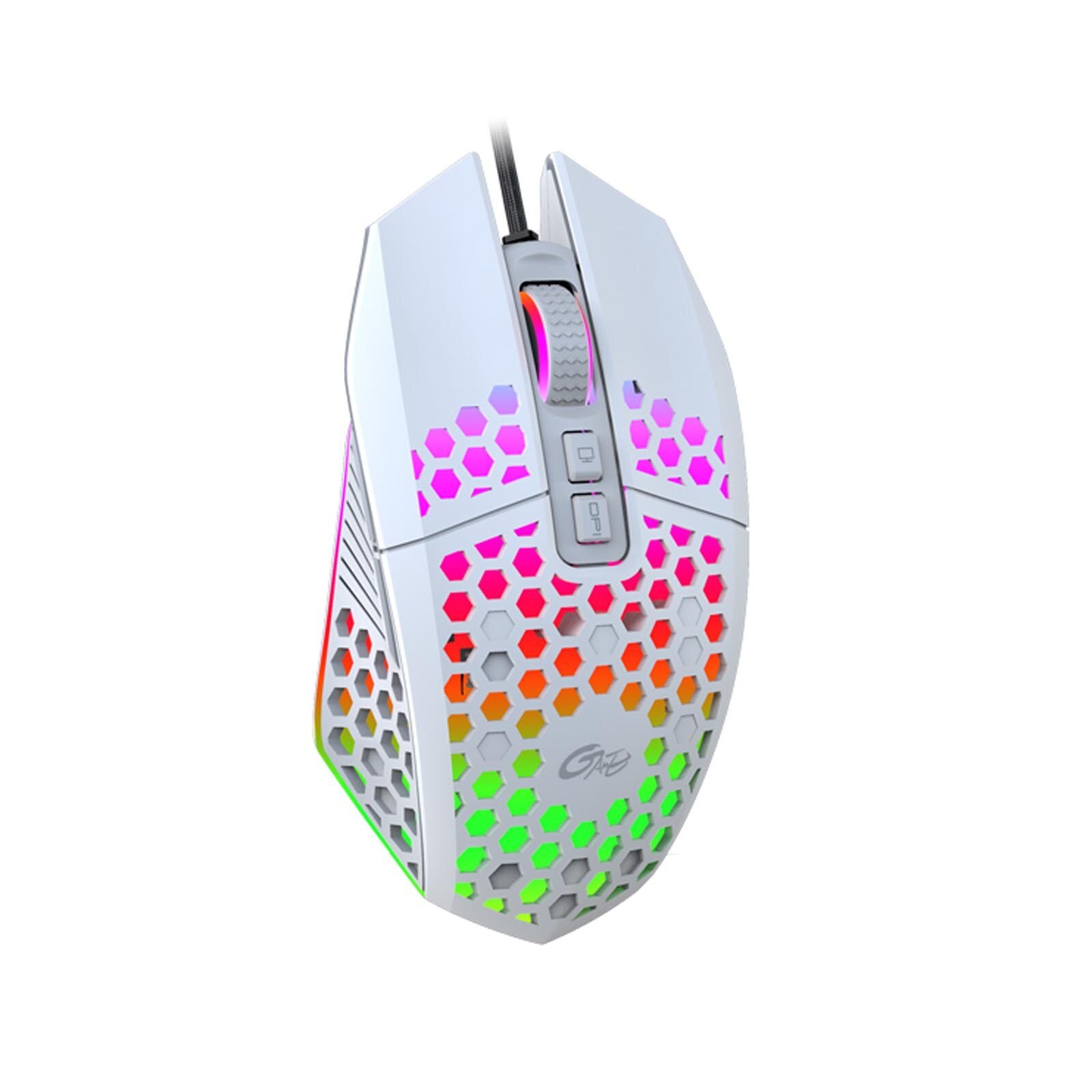 High-performance Gaming Mouse Computer Wired Colorful RGB Comfortable Luminous Mice 7 Keys 8000 DPI Mouse Ergonomically: White