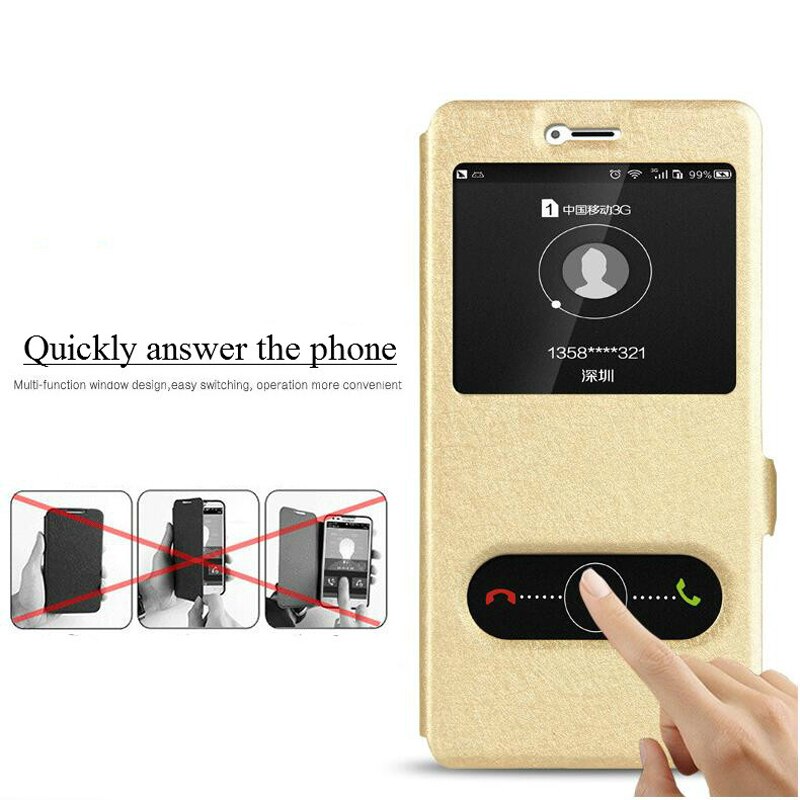 Ledertasche Für Gionee M6 GN8003 Fällen Schnelle Antwort Sichtfenster Flip Standplatz-abdeckung für M6/M6 Plus Telefon Fall Taschen Thin Holster