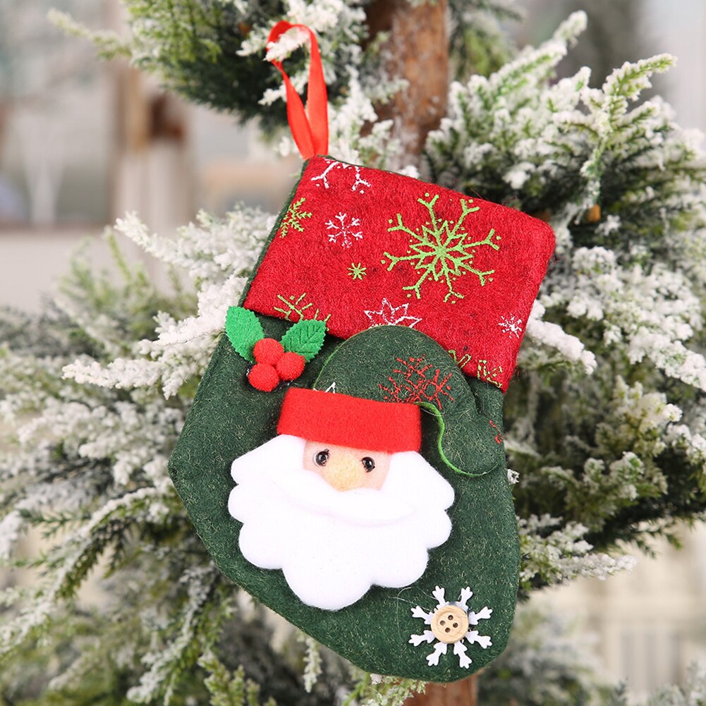 Kerst Kous Mini Sokken Xmas Tree Opknoping Decor Kerstman Candy Bag Kous Sack Xmas Candy Bag: Old man