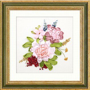Peonía flor kit de bordado de cinta varios cuadros de pintura artesanía DIY a mano costura decoración atística de pared 7 patrones: 8