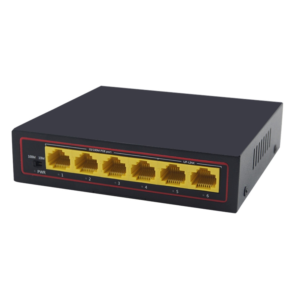 CCTV 4-Port 10/100M PoE Net Switch/Hub Power Over Ethernet PoE&Optical Transmission For IP Camera System Network Switches