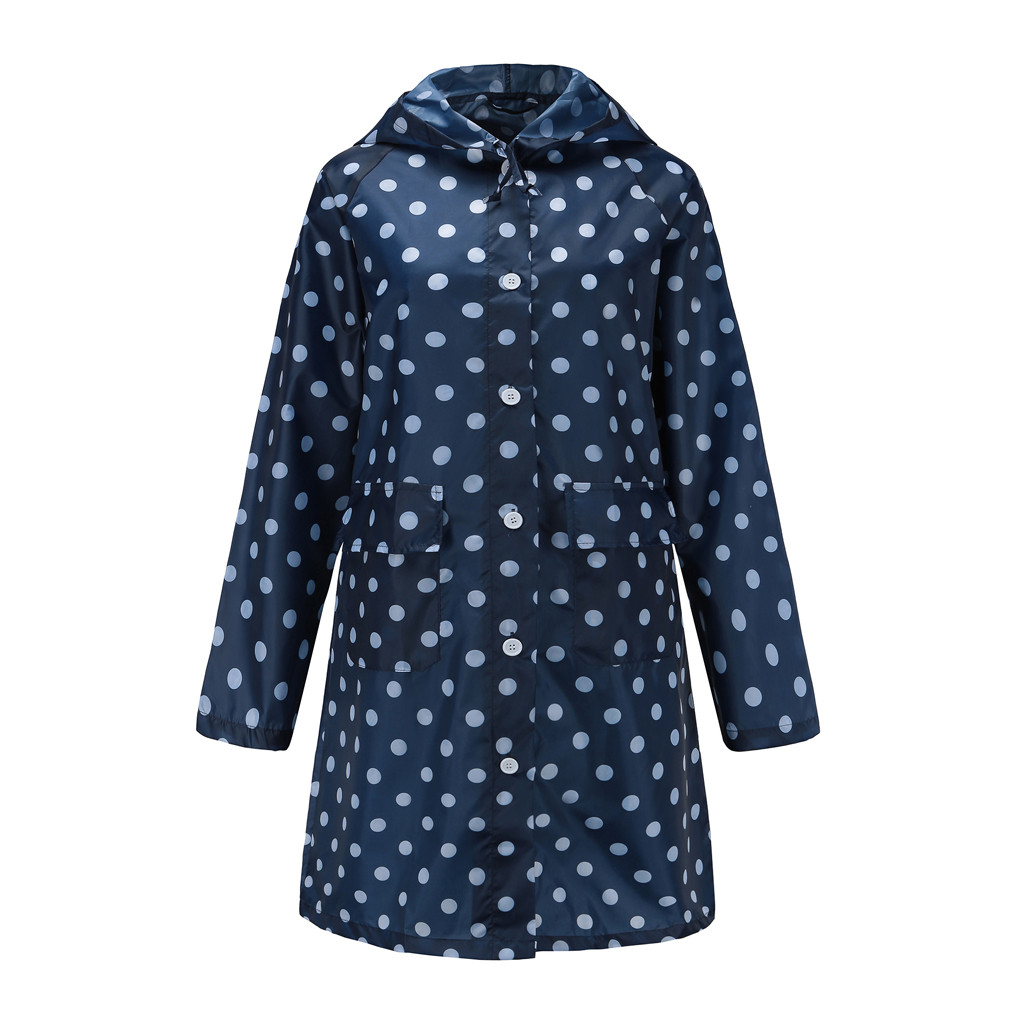 Women's Wave Rain Jacket Outdoor Waterproof Coat Outwear Impermeable Rainwear Portable Outdoor Rain Coat Biker Raincoat: Blue  / XL