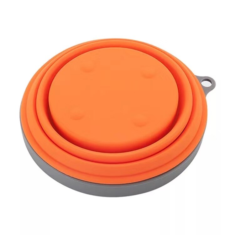 Bol en Silicone pliable en plein air randonnée bol pliant Portable de alimentaire: Orange 500ml