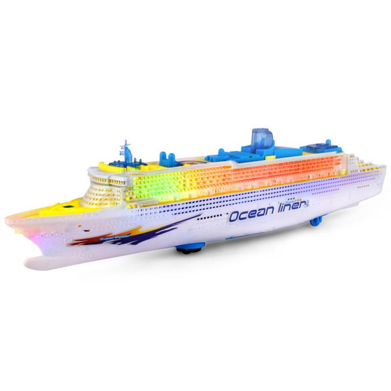 Simuleringsskibsmodel børns lette musik krydstogtskib universal elektrisk legetøjsskib