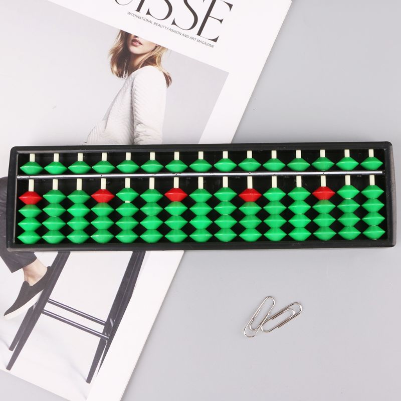 15 staven rode groene kralen kolom plastic abacus soroban school leer telhulpmiddel voor wiskundeonderwijs