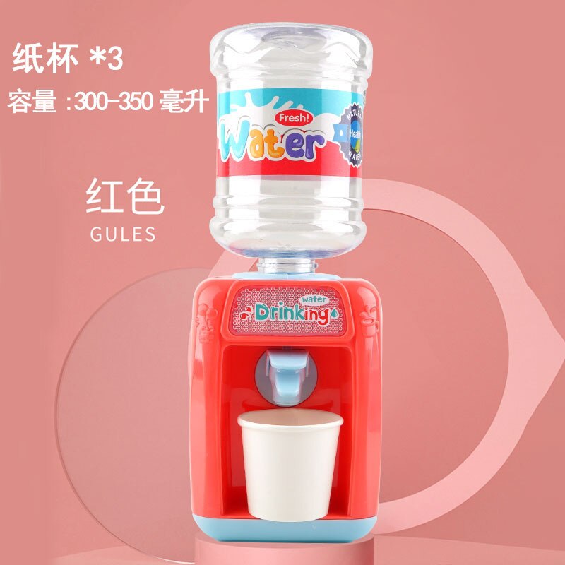 Mini Water Dispenser Simulation Appliance for Kids Cute Duck Rabbit Drinking Fountain with LED Water Cooler Juice Maker Machine: 1157-A-Pink