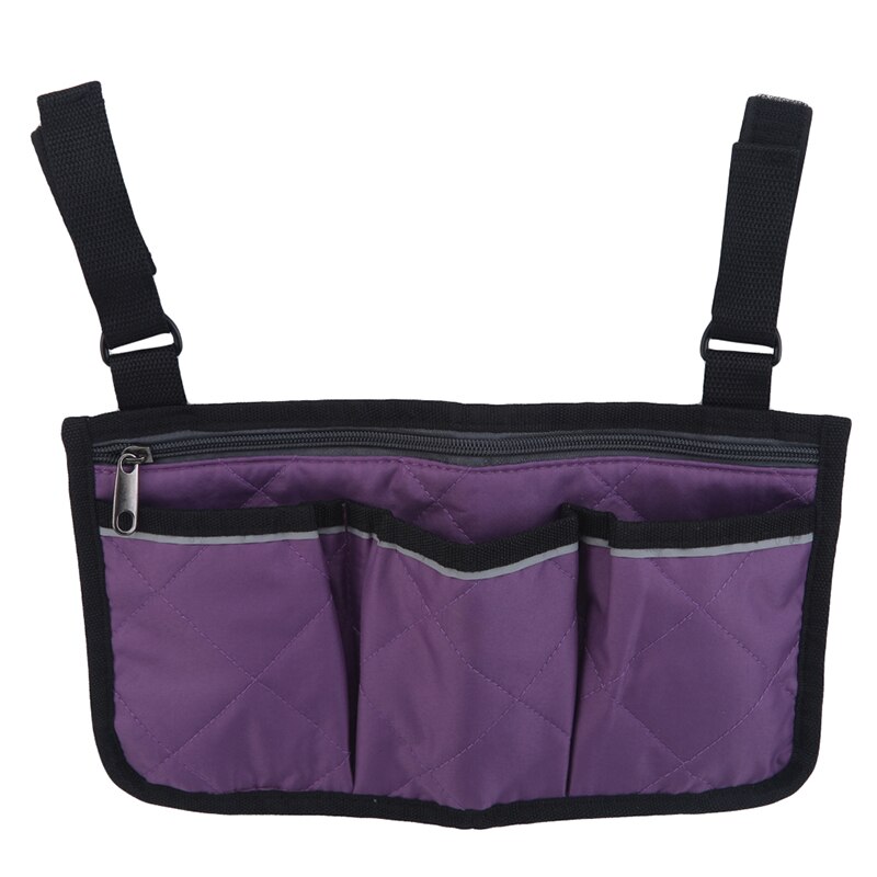 1pc Walker Electric Scooter Wheelchair Armrest Side Storage Bag Seat Armrest Storage Bag: purple