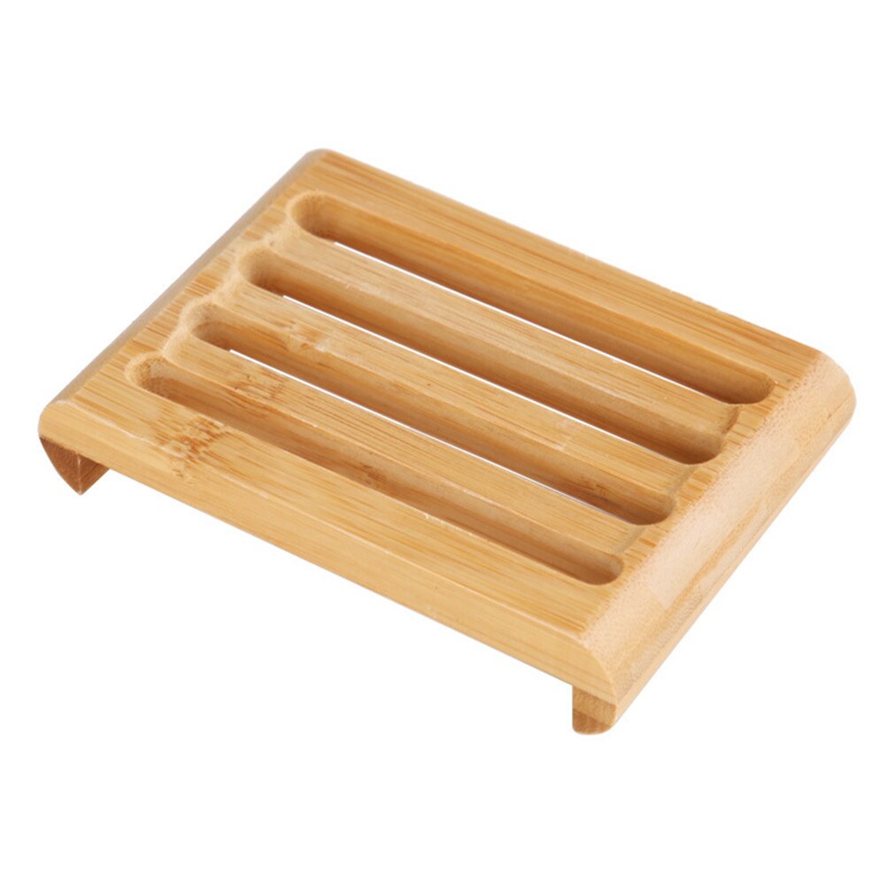Jabonera de bambú con bandeja de madera para el baño, caja de almacenamiento portátil con plato Natural para jabón, suministros: 11x8x2cm
